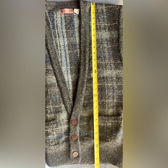 Vintage Henry Grethel Shetland Wool Brown/Grey Vest with Blue Stripe Men Size L - Picture 6 of 6